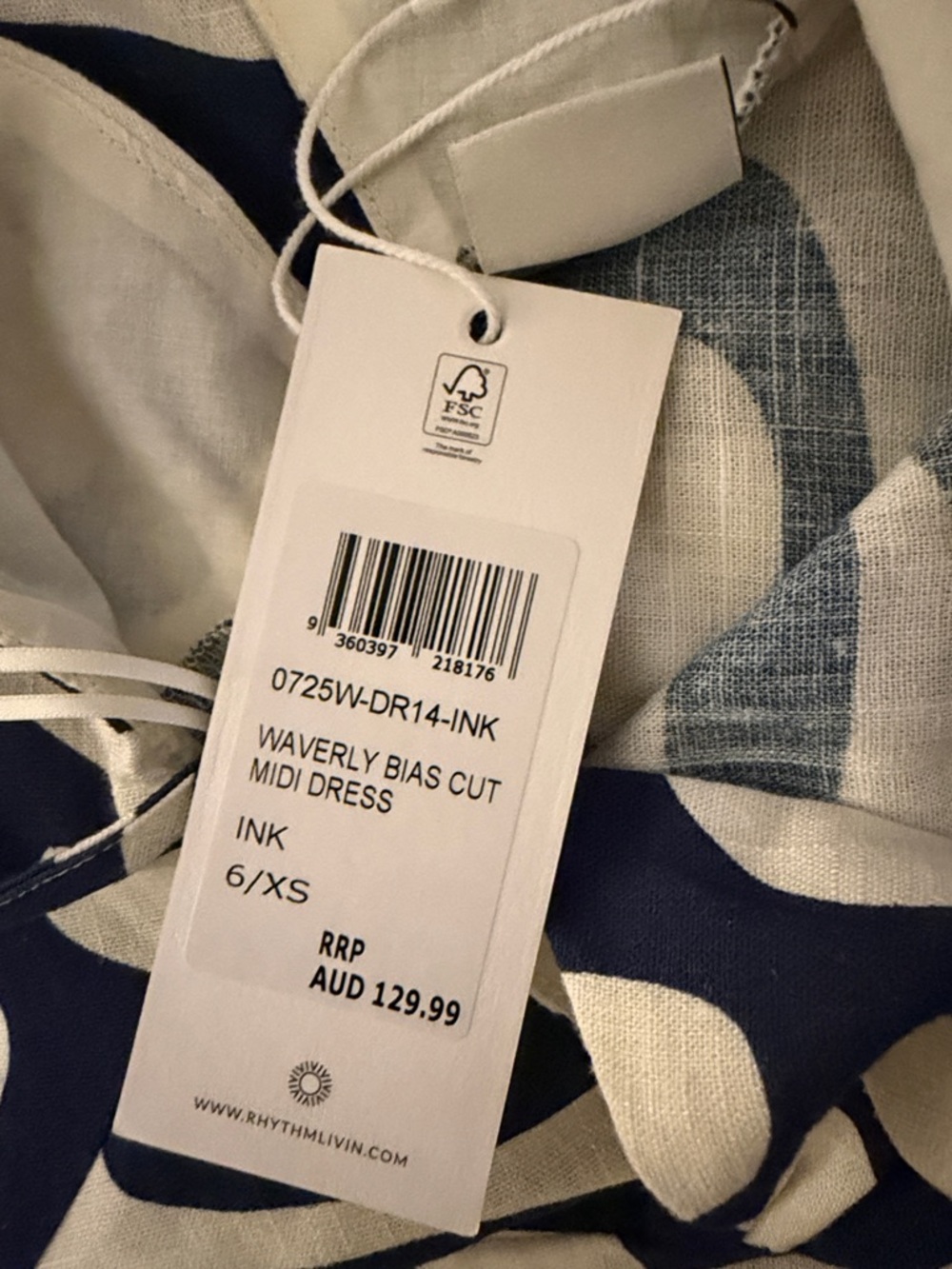 Rhythm Waverly Bias Cut Midi Dress - Picture 7 of 8